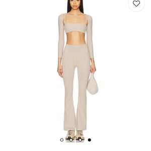 WeWoreWhat Cream Flare Pants